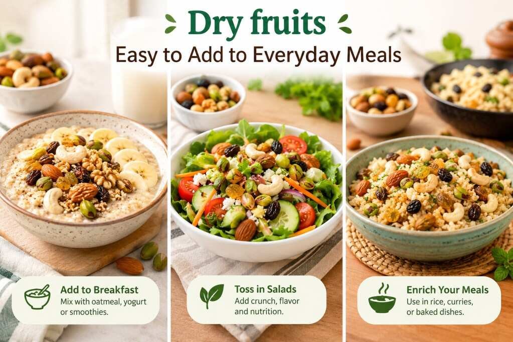 Dry fruits easy to add to everyday meals