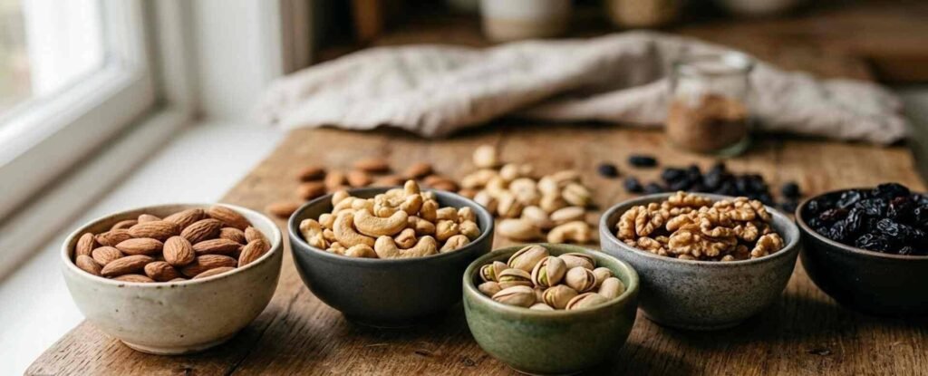 Dry fruits on table